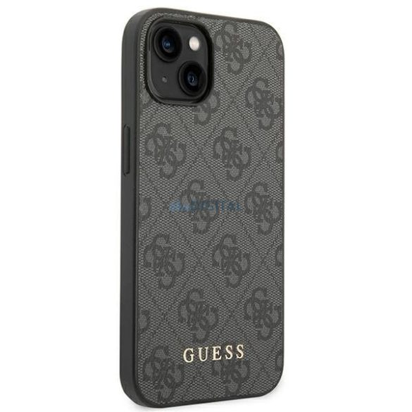 Guess GUHCP14SG4GFGR iPhone 14 6.1 "szürke kemény tok 4G fém arany logo