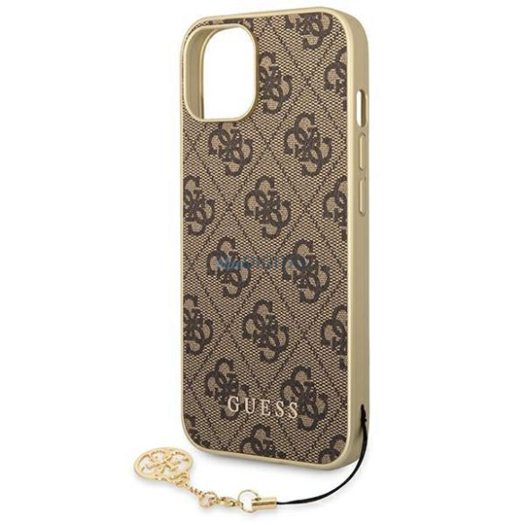 Guess GUHCP14SGF4GBR iPhone 14 6.1 "barna keménytok 4G Charms kollekció