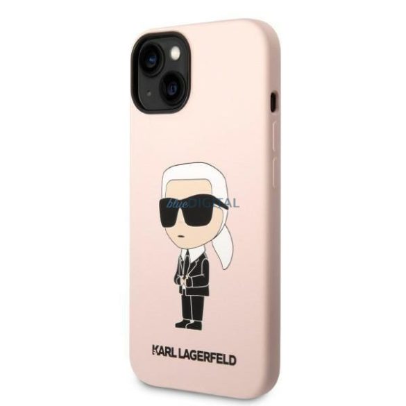 Karl Lagerfeld KLHCP14SSNIKBCP iPhone 14 6.1" keménytok rózsaszín/rózsaszín szilikon Ikonik