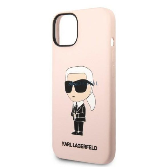 Karl Lagerfeld KLHCP14SSNIKBCP iPhone 14 6.1" keménytok rózsaszín/rózsaszín szilikon Ikonik