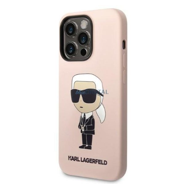 Karl Lagerfeld KLHCP14LSNIKBCP iPhone 14 Pro 6,1" keménytok rózsaszín/rózsaszín szilikon Ikonik