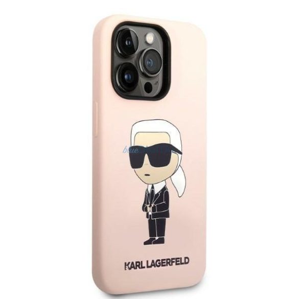 Karl Lagerfeld KLHCP14LSNIKBCP iPhone 14 Pro 6,1" keménytok rózsaszín/rózsaszín szilikon Ikonik