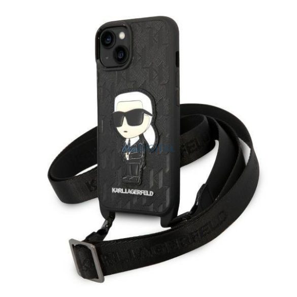 Karl Lagerfeld KLHCP14MSTKMK iPhone 14 Plus 6,7" fekete/fekete keménytok Monogram Ikonik Patch