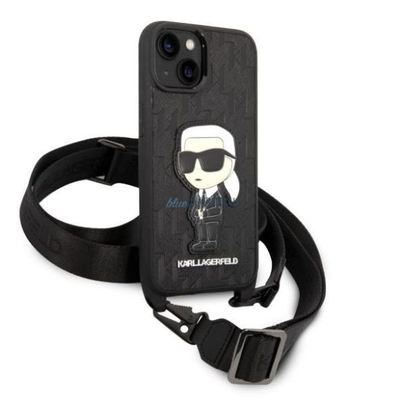 Karl Lagerfeld KLHCP14MSTKMK iPhone 14 Plus 6,7" fekete/fekete keménytok Monogram Ikonik Patch