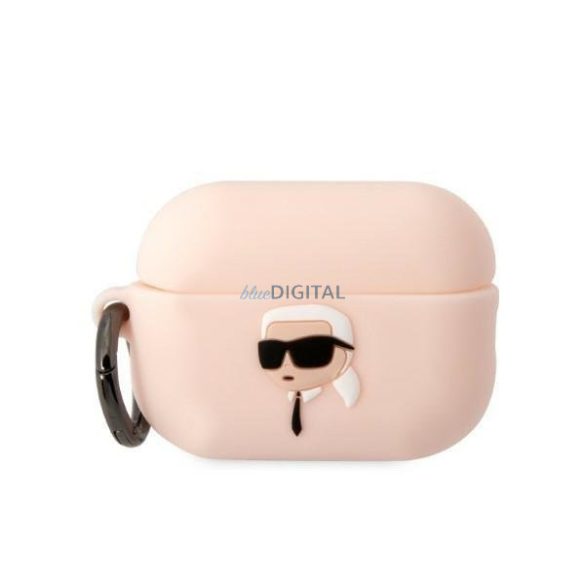 Karl Lagerfeld KLAP2RUNIKP AirPods Pro 2 tok rózsaszín/rózsaszín szilikon Karl Head 3D