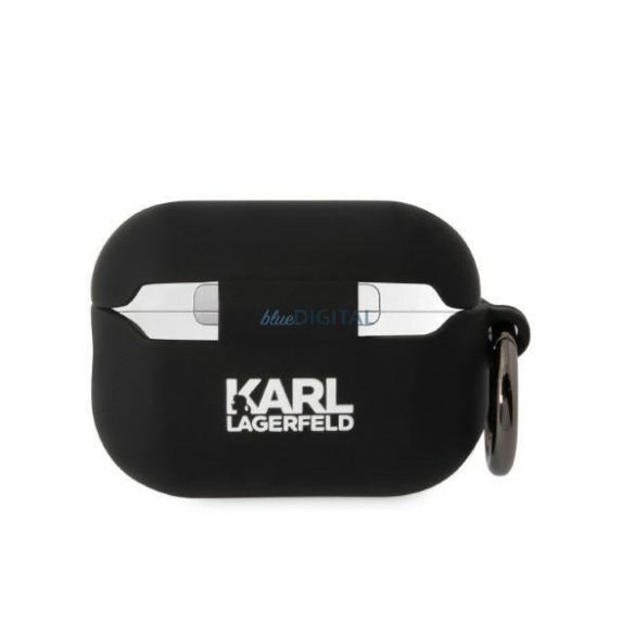 Karl Lagerfeld KLAP2RUNCHK AirPods Pro 2 tok fekete/fekete Szilikon Choupette Head 3D