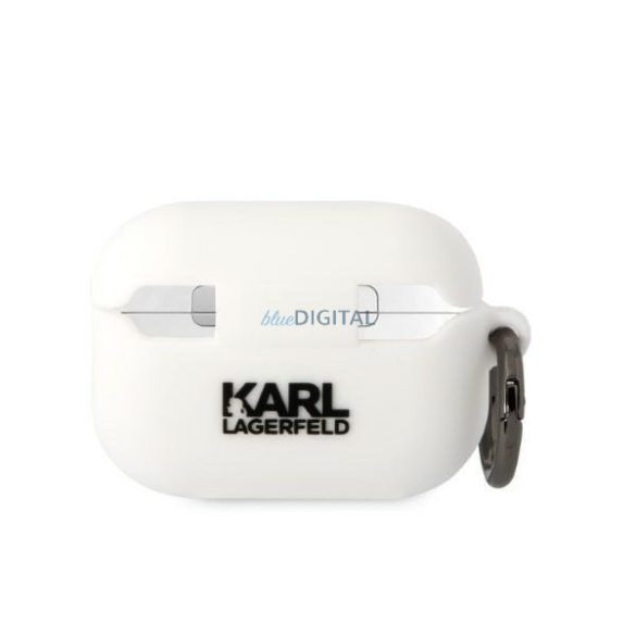 Karl Lagerfeld KLAP2RUNCHH AirPods Pro 2 tok fehér/fehér szilikon Choupette fej 3D