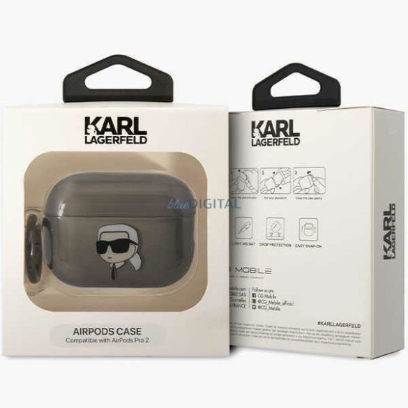 Karl Lagerfeld KKLAP2HNIKTCK Airpods Pro 2 tok fekete ikonikus Karl Lagerfeld
