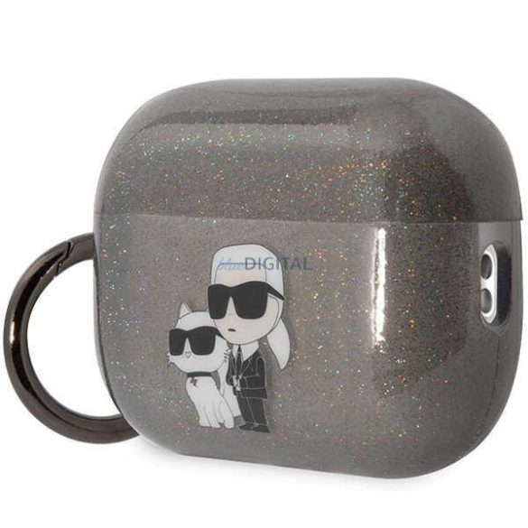 Karl Lagerfeld KLAP2HNKCTGK Airpods Pro 2 tok fekete csillogó Karl&Choupette