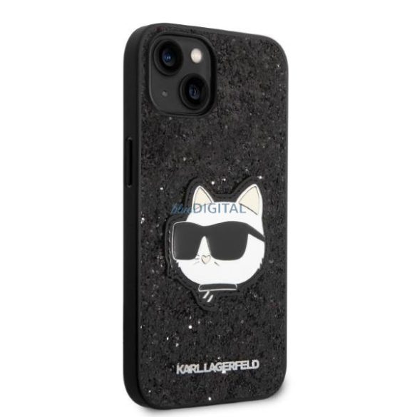 Karl Lagerfeld KLHCP14MG2CPK iPhone 14 Plus 6.7" fekete/fekete keménytok Glitter Choupette Patch