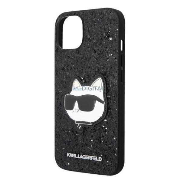 Karl Lagerfeld KLHCP14MG2CPK iPhone 14 Plus 6.7" fekete/fekete keménytok Glitter Choupette Patch