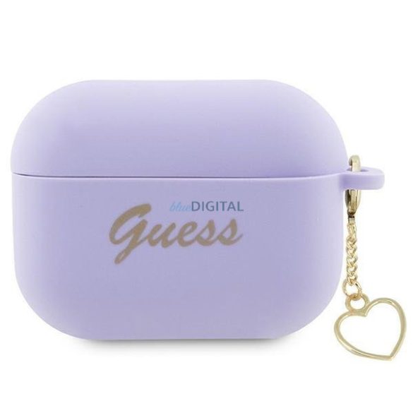 Guess GUAP2LSCHSU AirPods Pro 2 tok lila Szilikon Charm Szív Collection