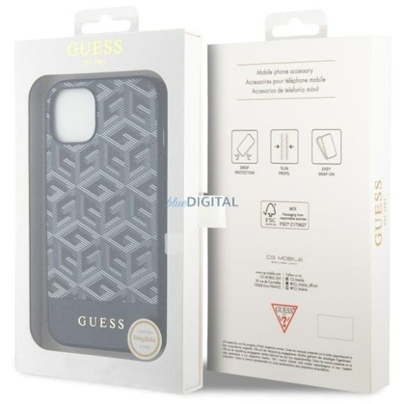 Guess GUHMP14SHGCFSEK iPhone 14 6.1" fekete keménytok GCube csíkos MagSafe