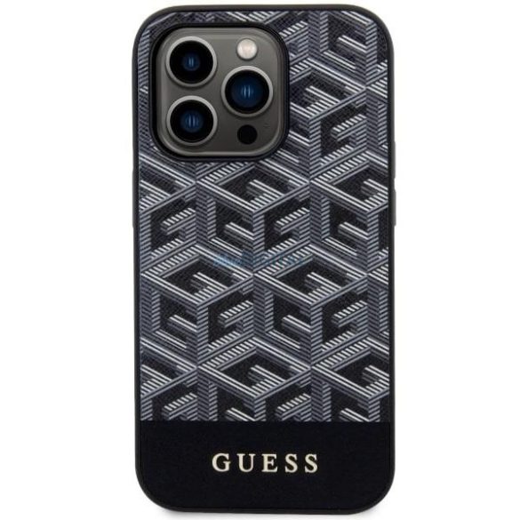 Guess GUHMP14LHGGCFSEK iPhone 14 Pro 6.1" fekete keménytok GCube csíkos MagSafe