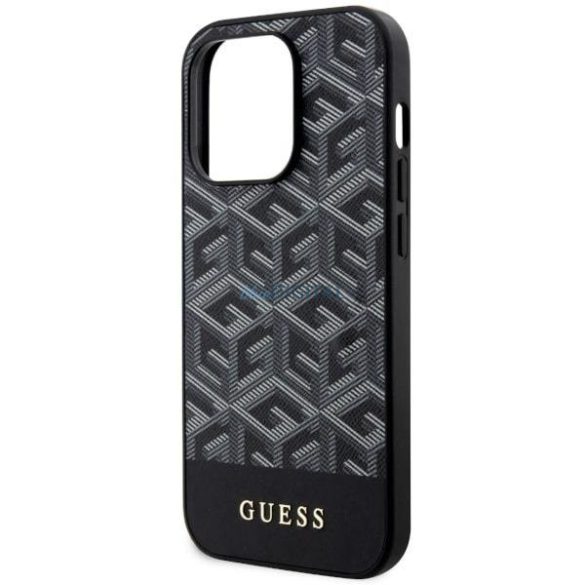 Guess GUHMP14LHGGCFSEK iPhone 14 Pro 6.1" fekete keménytok GCube csíkos MagSafe