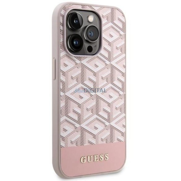 Guess GUHMP14LHGCFSEP iPhone 14 Pro 6.1" rózsaszín-rózsaszín keménytok GCube Stripes MagSafe