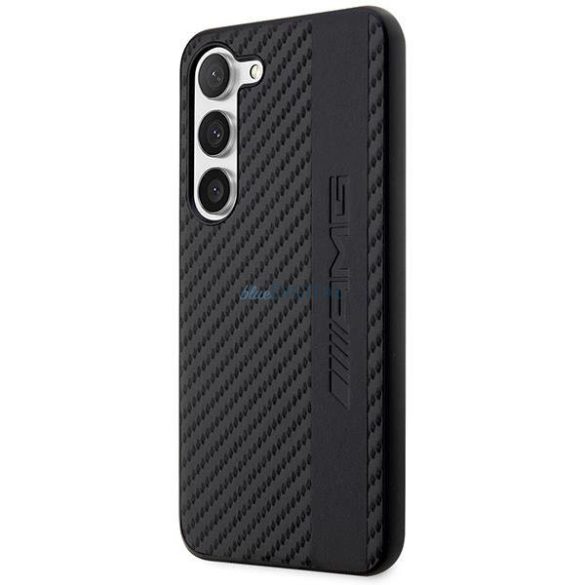 AMG AMHCS23SBLSCA Samsung Galaxy S23 S911 fekete keménytok carbon csíkos és dombornyomott