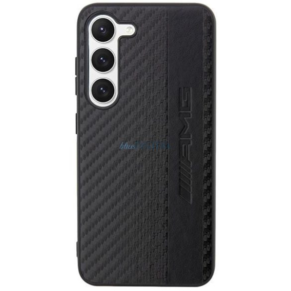 AMG AMHCS23SBLSCA Samsung Galaxy S23 S911 fekete keménytok carbon csíkos és dombornyomott