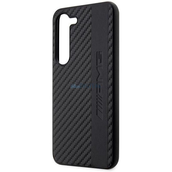 AMG AMHCS23SBLSCA Samsung Galaxy S23 S911 fekete keménytok carbon csíkos és dombornyomott