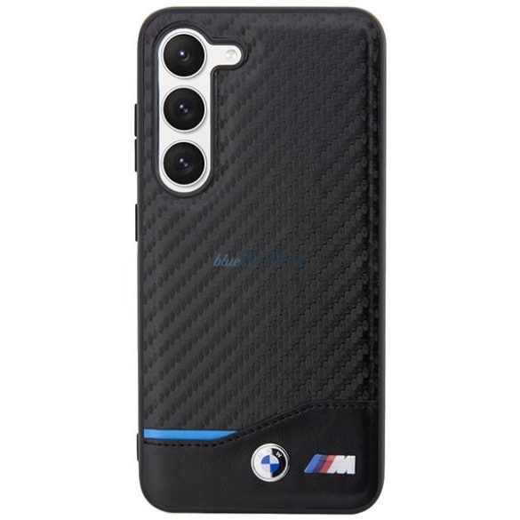 BMW BMHCS23S22NBCK Samsung Galaxy S23 S911 fekete bőr Carbon