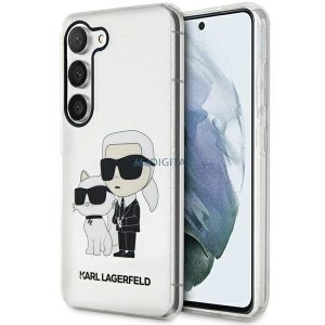 Karl Lagerfeld KLHCS23SHNKCTGT Samsung Galaxy S23 S911 átlátszó keménytok Karl&Choupette csillogó