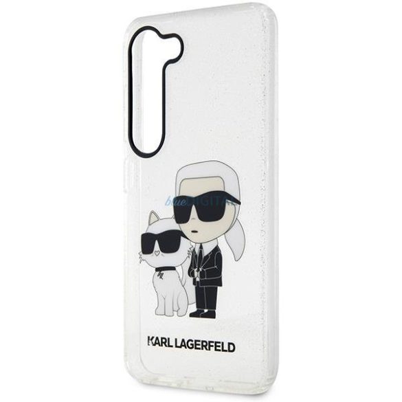 Karl Lagerfeld KLHCS23SHNKCTGT Samsung Galaxy S23 S911 átlátszó keménytok Karl&Choupette csillogó