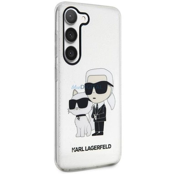 Karl Lagerfeld KLHCS23MHNKCTGT Samsung Galaxy S23+ S916 átlátszó keménytok Karl&Choupette csillogó