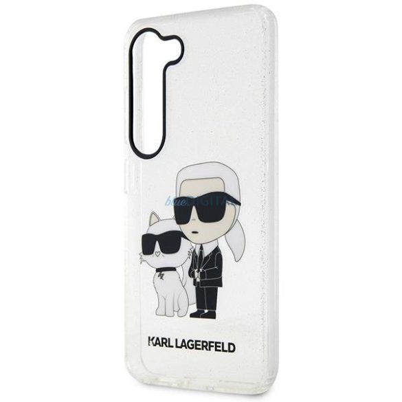 Karl Lagerfeld KLHCS23MHNKCTGT Samsung Galaxy S23+ S916 átlátszó keménytok Karl&Choupette csillogó