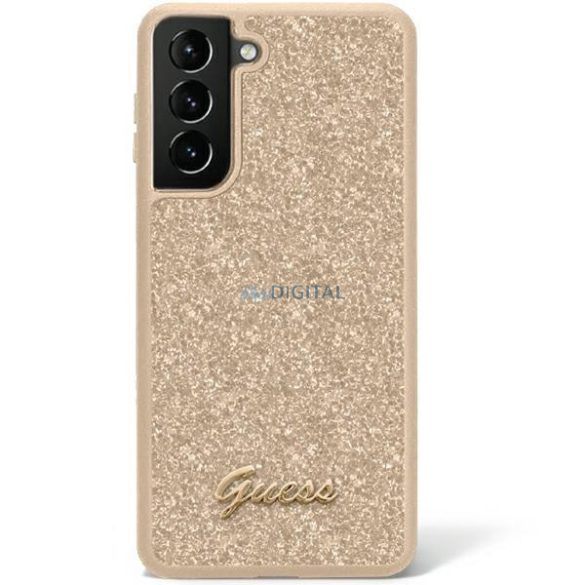 Guess GUHCS23LHGGSHD Samsung Galaxy S23 Ultra S918 arany kemény tok Glitter Script