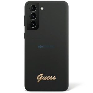 Guess GUHCS23MSLSMKSamsung Galaxy S23+ S916 fekete/fekete keménytokos szilikon Vintage arany logóval