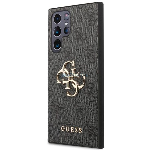 Guess GUHCS23L4GMGGR Samsung Galaxy S23 Ultra S918 szürke keménytok 4G nagy fém logó