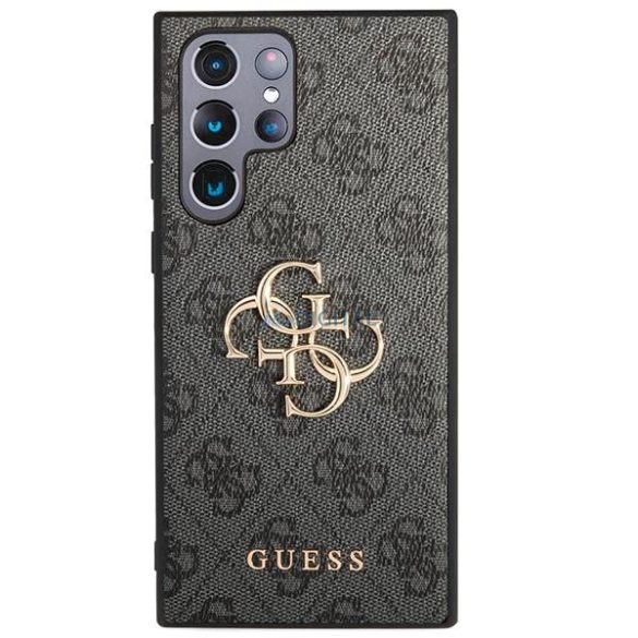 Guess GUHCS23L4GMGGR Samsung Galaxy S23 Ultra S918 szürke keménytok 4G nagy fém logó