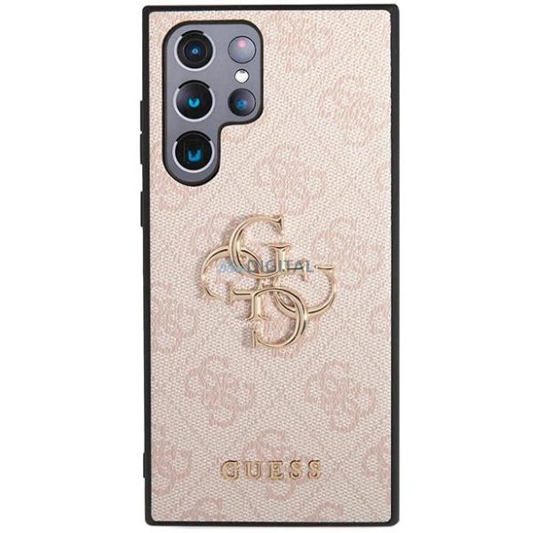 Guess GUHCS23L4GMGPI Samsung Galaxy S23 Ultra S918 rózsaszín keménytok 4G nagy fém logó