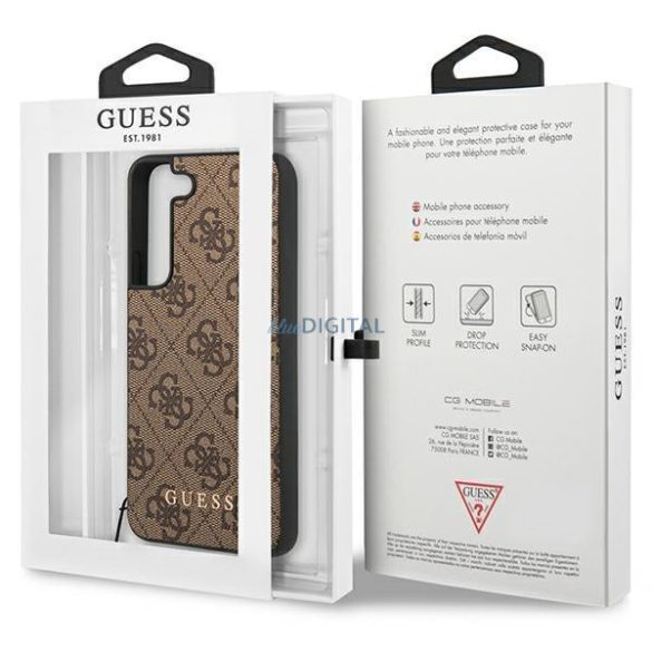 Guess GUHCS23MGF4GBR Samsung Galaxy S23+ S916 barna keménytok 4G Charms Collection