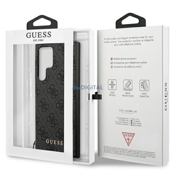 Guess GUHCS23LGF4GBR Samsung Galaxy S23 Ultra S918 barna keménytok 4G Charms Collection