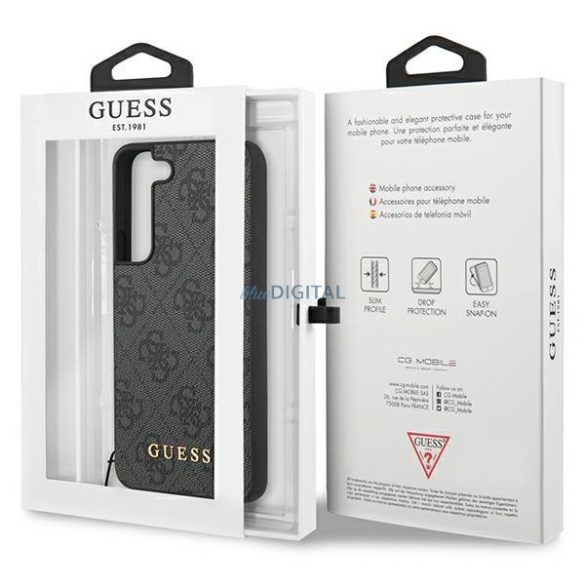 Guess GUHCS23SGF4GGR Samsung Galaxy S23 S911 szürke keménytok 4G Charms Collection