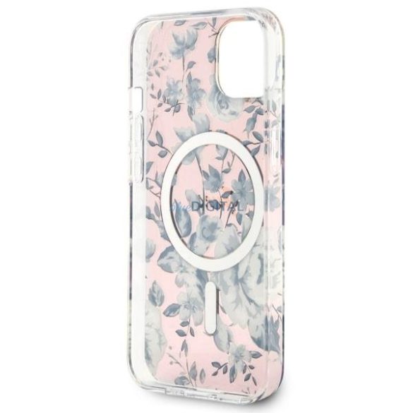 Guess GUHMP14SHCFWWSP iPhone 14 6.1" rózsaszín keménytok virágmintás MagSafe