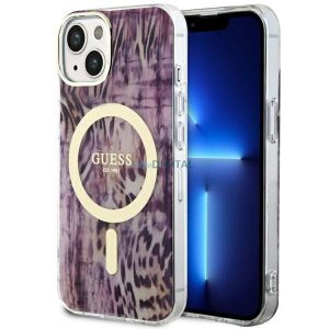 Guess GUHMP14SHLEOPWWP iPhone 14 6.1" rózsaszín keménytok leopárdmintás MagSafe