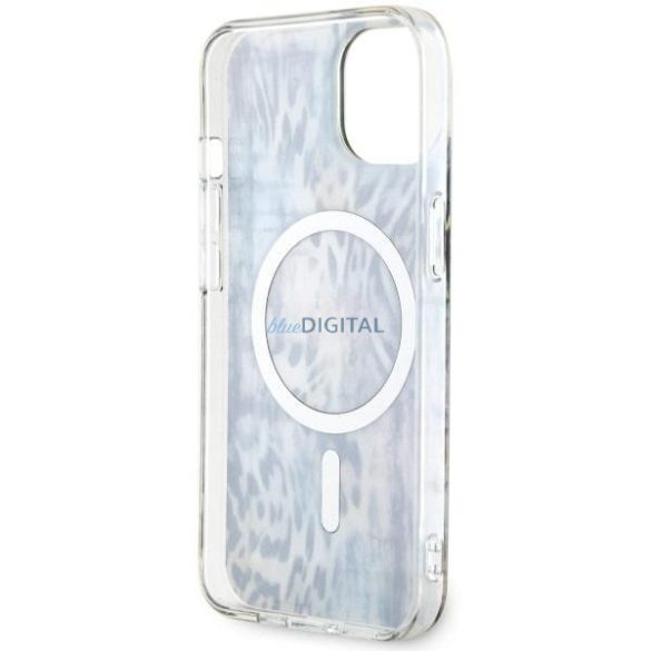 Guess GUHMP14SHLEOPWWB iPhone 14 6.1" niebieski/kék keménytok leopárdmintás MagSafe