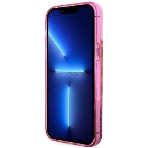 Guess GUHCP14XLC4PSGP iPhone 14 Pro Max 6.7" rózsaszín keménytok folyékony csillogó kristályos rózsaszín