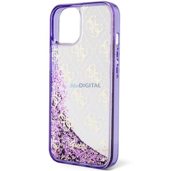 Guess GUHCP14SLC4PSGU iPhone 14 6.1" lila/lila keménytok Liquid Glitter 4G Transculent iPhone 14 6.1" lila/lila keménytok