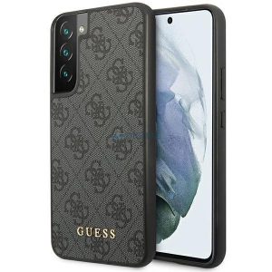 Guess GUHCS23SG4GFGR Samsung Galaxy S23 S911 szürke keménytok 4G fém arany logó