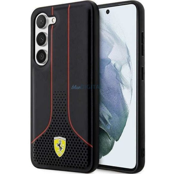 Ferrari FEHCS23SPCSK Samsung Galaxy S23 S911 fekete keménytok perforált 296 P