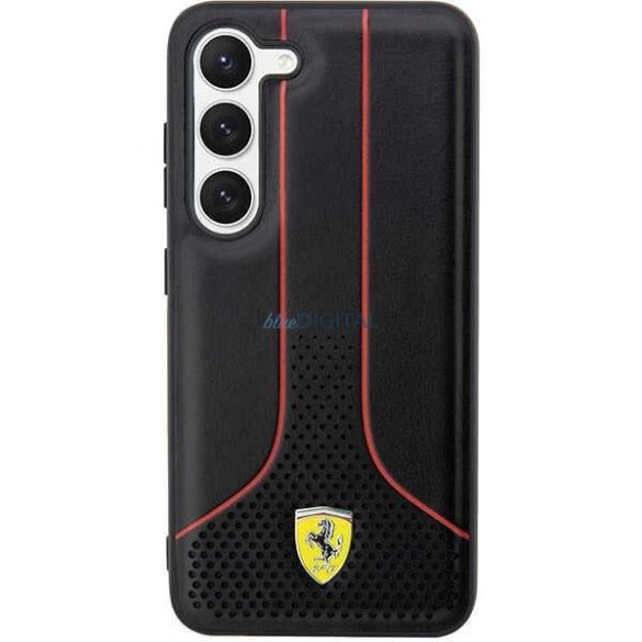 Ferrari FEHCS23SPCSK Samsung Galaxy S23 S911 fekete keménytok perforált 296 P