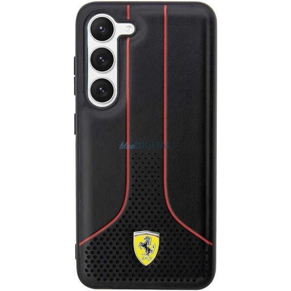 Ferrari FEHCS23MPCSK Samsung Galaxy S23+ S916 fekete keménytok perforált 296 P