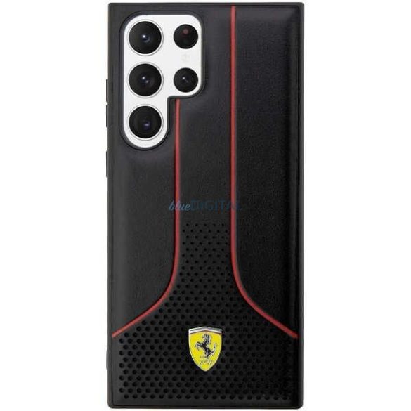 Ferrari FEHCS23LPCSK Samsung Galaxy S23 Ultra S918 fekete keménytok perforált 296 P