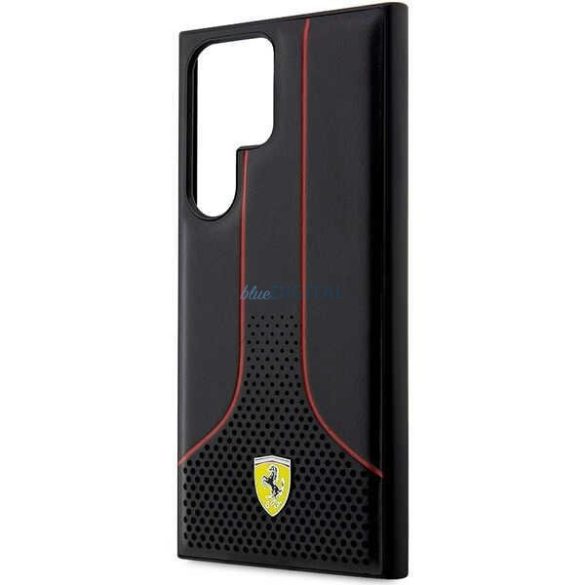 Ferrari FEHCS23LPCSK Samsung Galaxy S23 Ultra S918 fekete keménytok perforált 296 P