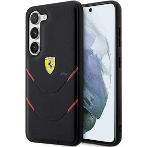 Ferrari FEHCS23SPBAK Samsung Galaxy S23 S911 fekete keménytok forró bélyegzővonalak