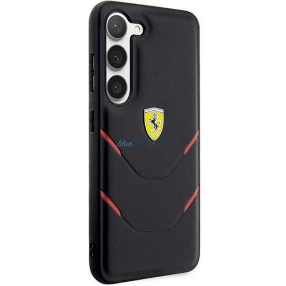 Ferrari FEHCS23MPBAK Samsung Galaxy S23+ S916 fekete keménytok forró bélyegzővonalak