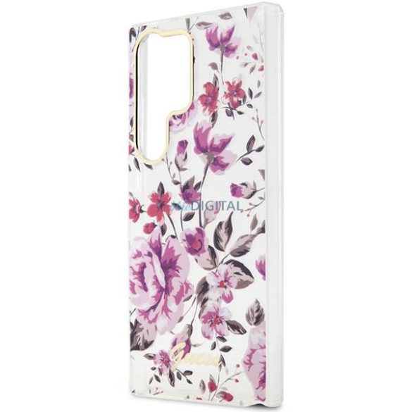 Guess GUHCS23LHCFWST Samsung Galaxy S23 Ultra S918 fehér keménytok Flower Collection